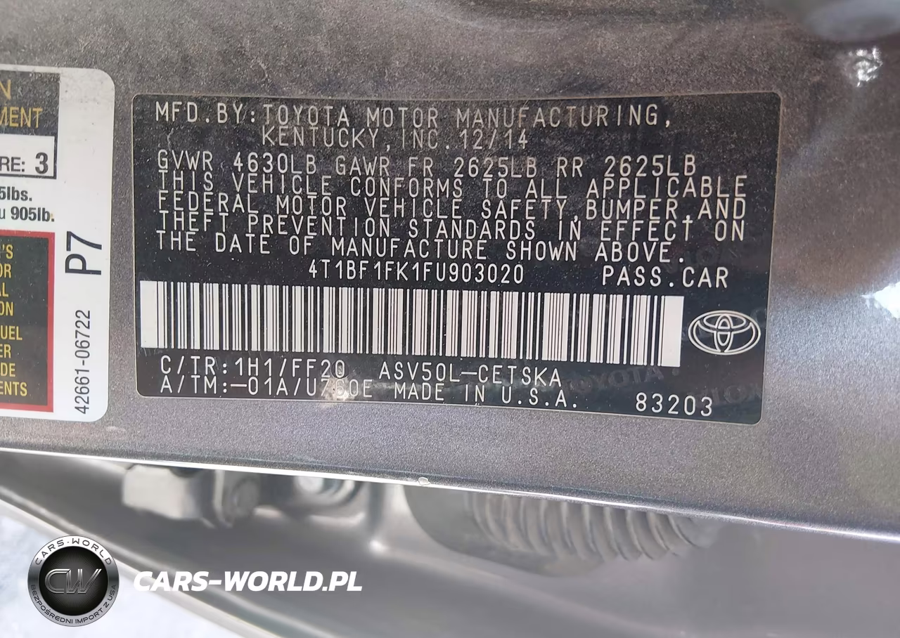 2015 Toyota Camry Se VIN:4T1BF1FK1FU903020 - 9