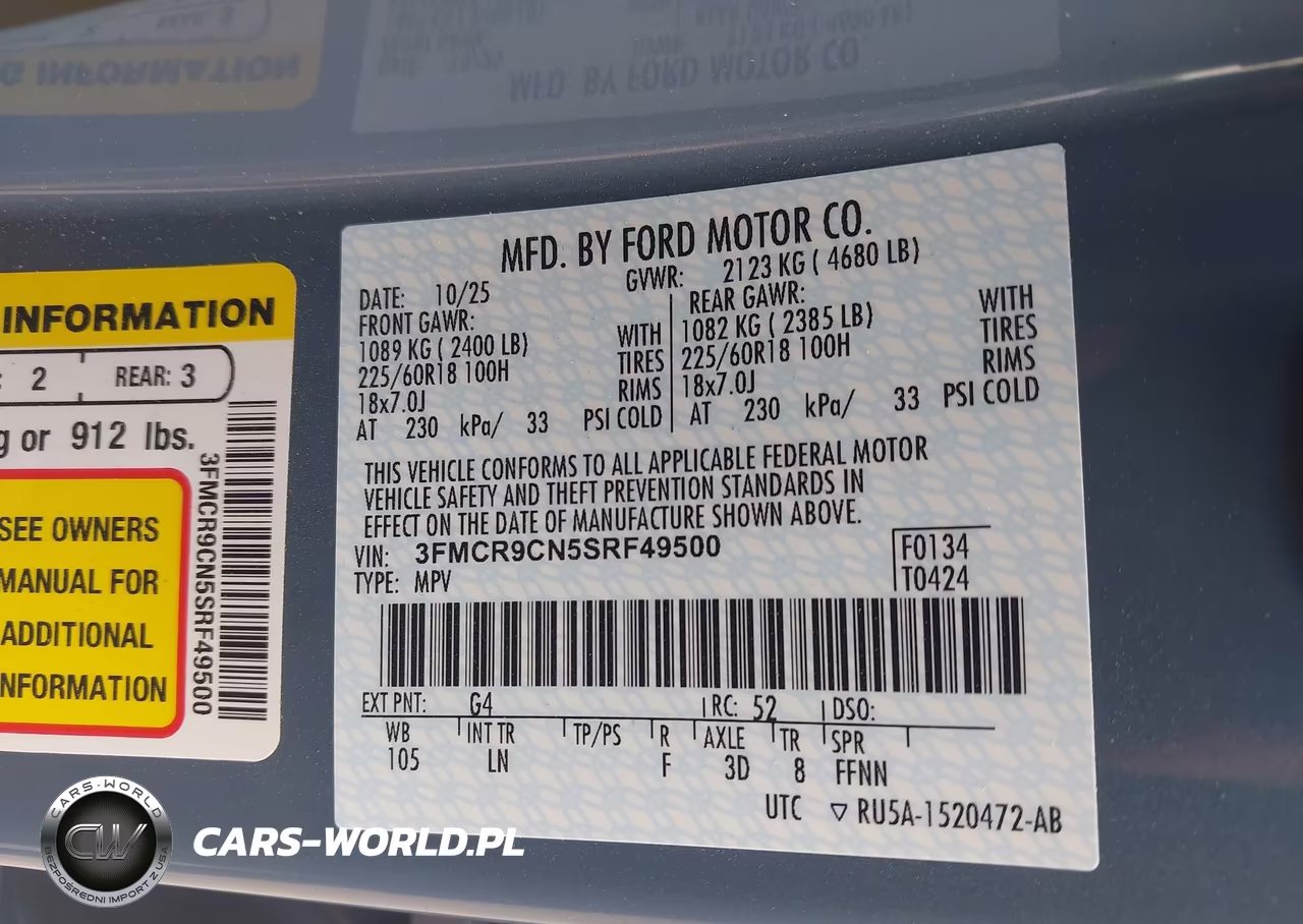2025 Ford Bronco Sport Outer Banks VIN:3FMCR9CN5SRF49500 - 9