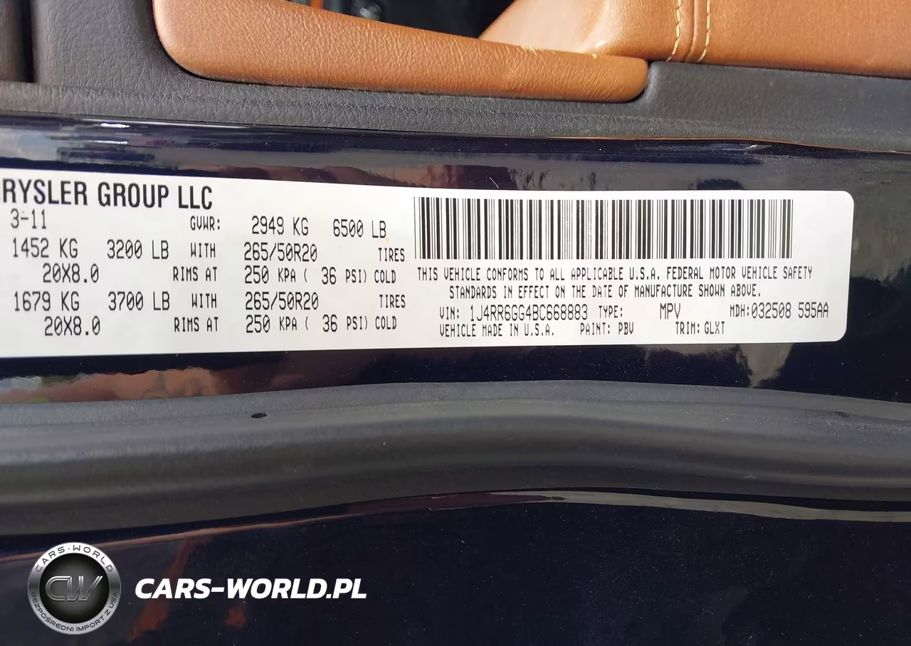 2011 Jeep Grand Cherokee Overland VIN:1J4RR6GG4BC668883 - 9