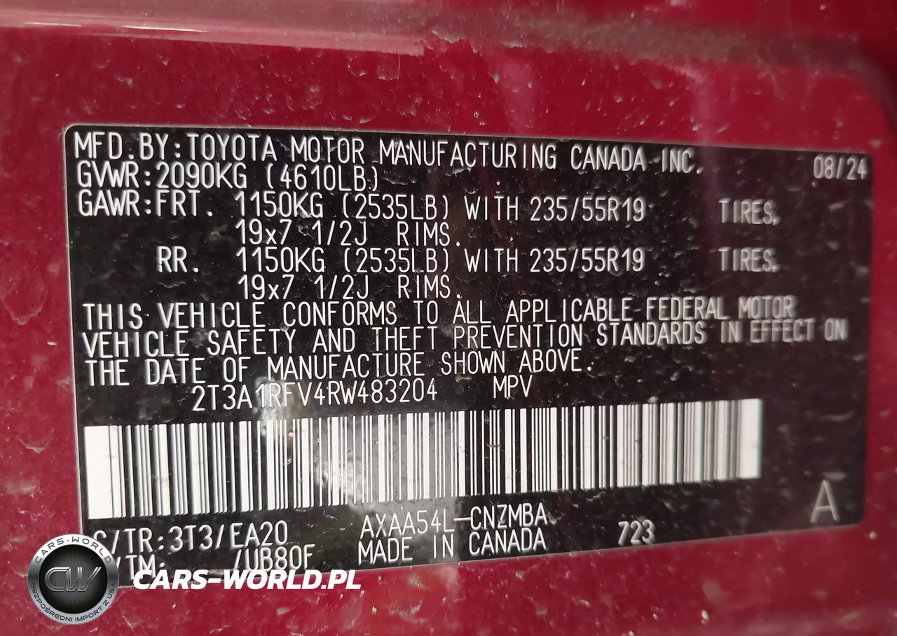 2024 Toyota Rav4 Xle Premium VIN:2T3A1RFV4RW483204 - 9