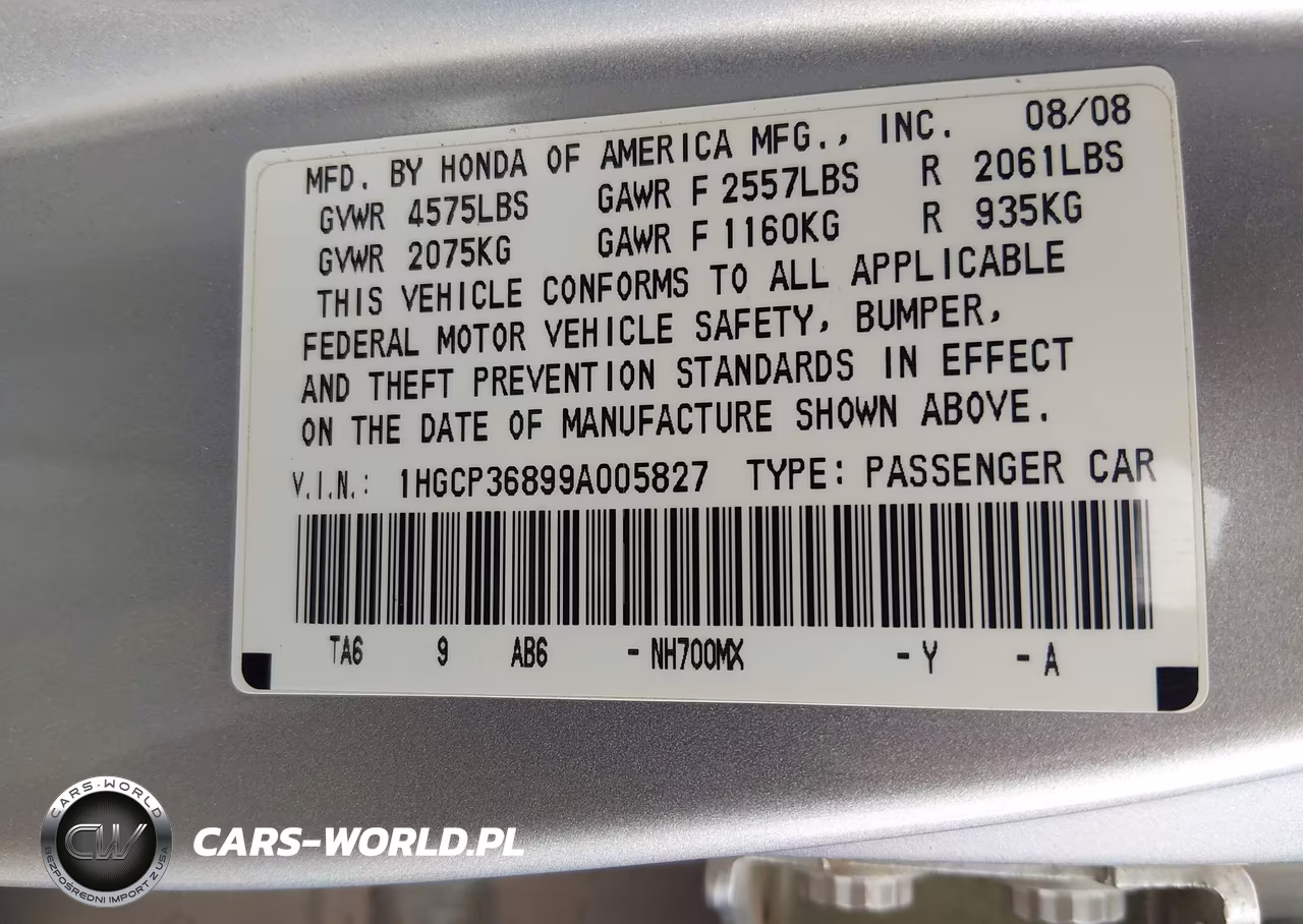 2009 Honda Accord 3.5 Ex-L VIN:1HGCP36899A005827 - 9