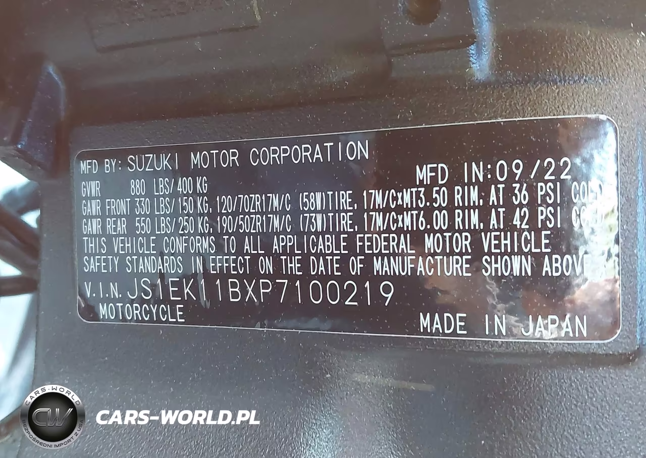 2023 Suzuki Gsx-S1000 A VIN:JS1EK11BXP7100219 - 10