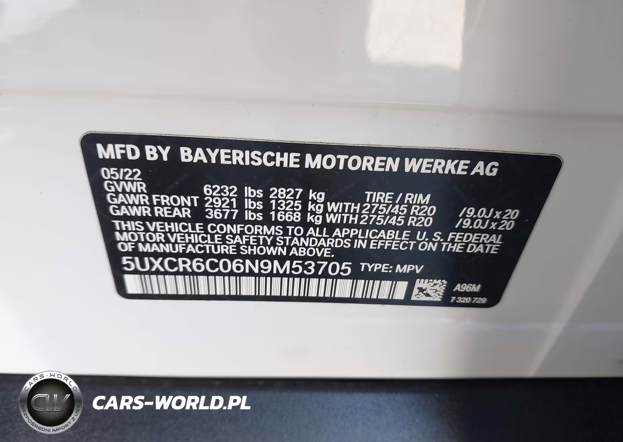 2022 BMW X5 xDrive40I VIN:5UXCR6C06N9M53705 - 9