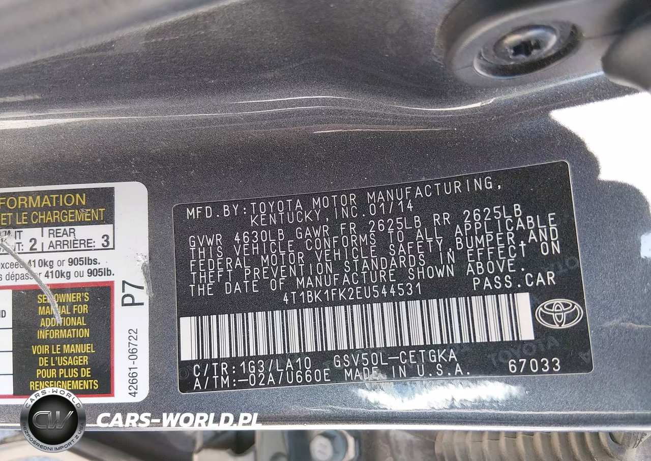 2014 Toyota Camry Xle V6 VIN:4T1BK1FK2EU544531 - 9