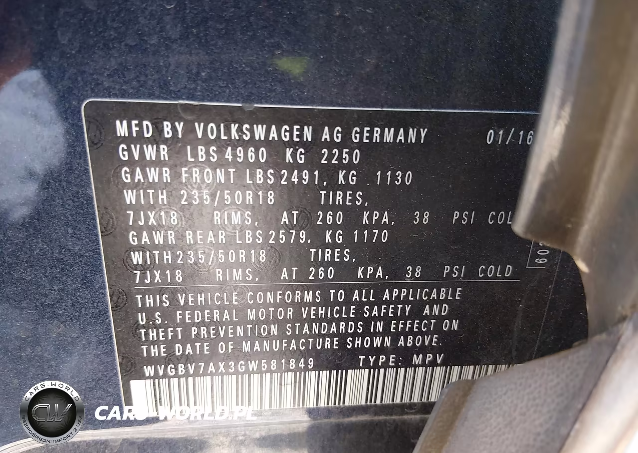 2016 Volkswagen Tiguan Se VIN:WVGBV7AX3GW581849 - 9