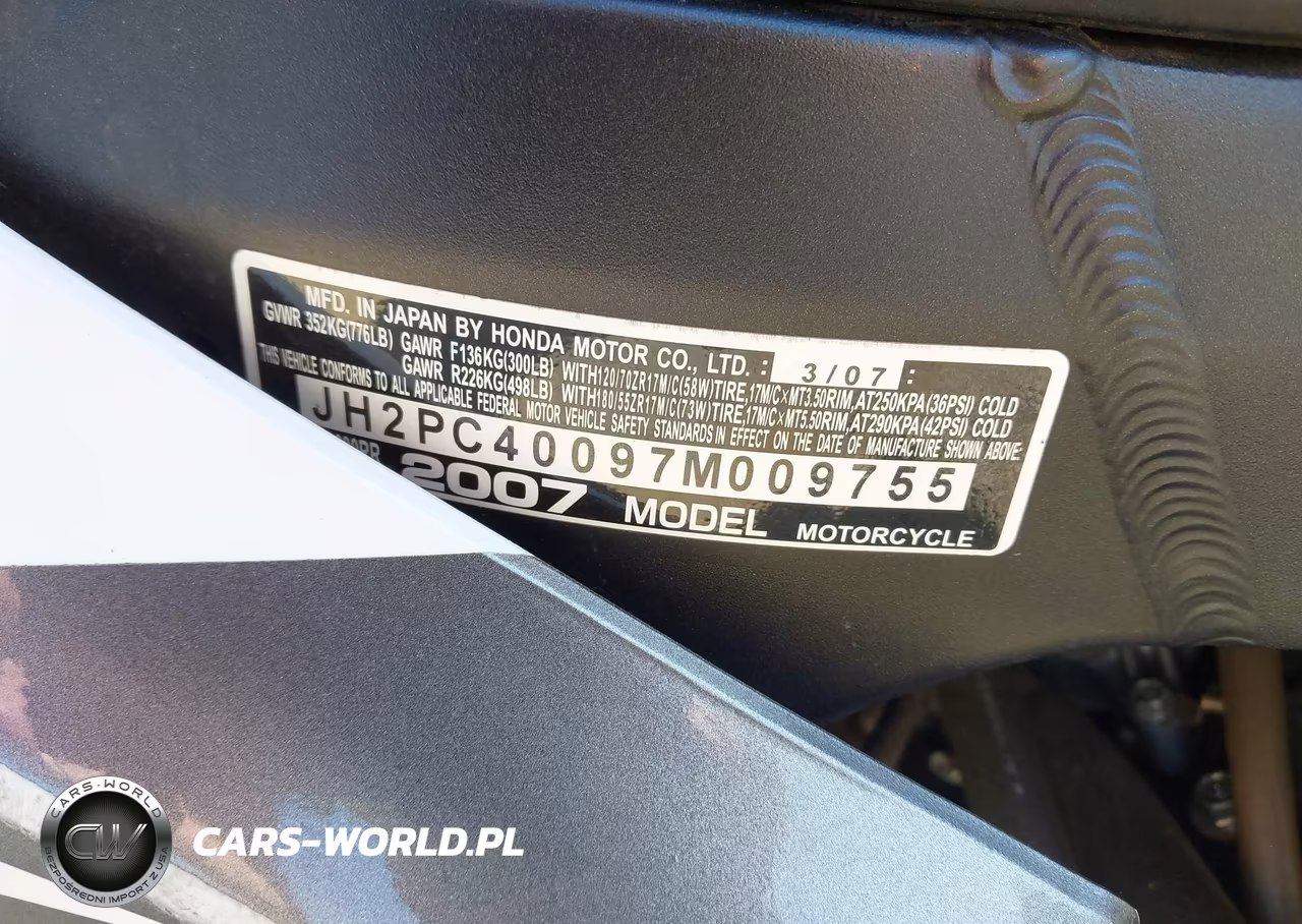 2007 Honda Cbr600 Rr VIN:JH2PC40097M009755 - 10