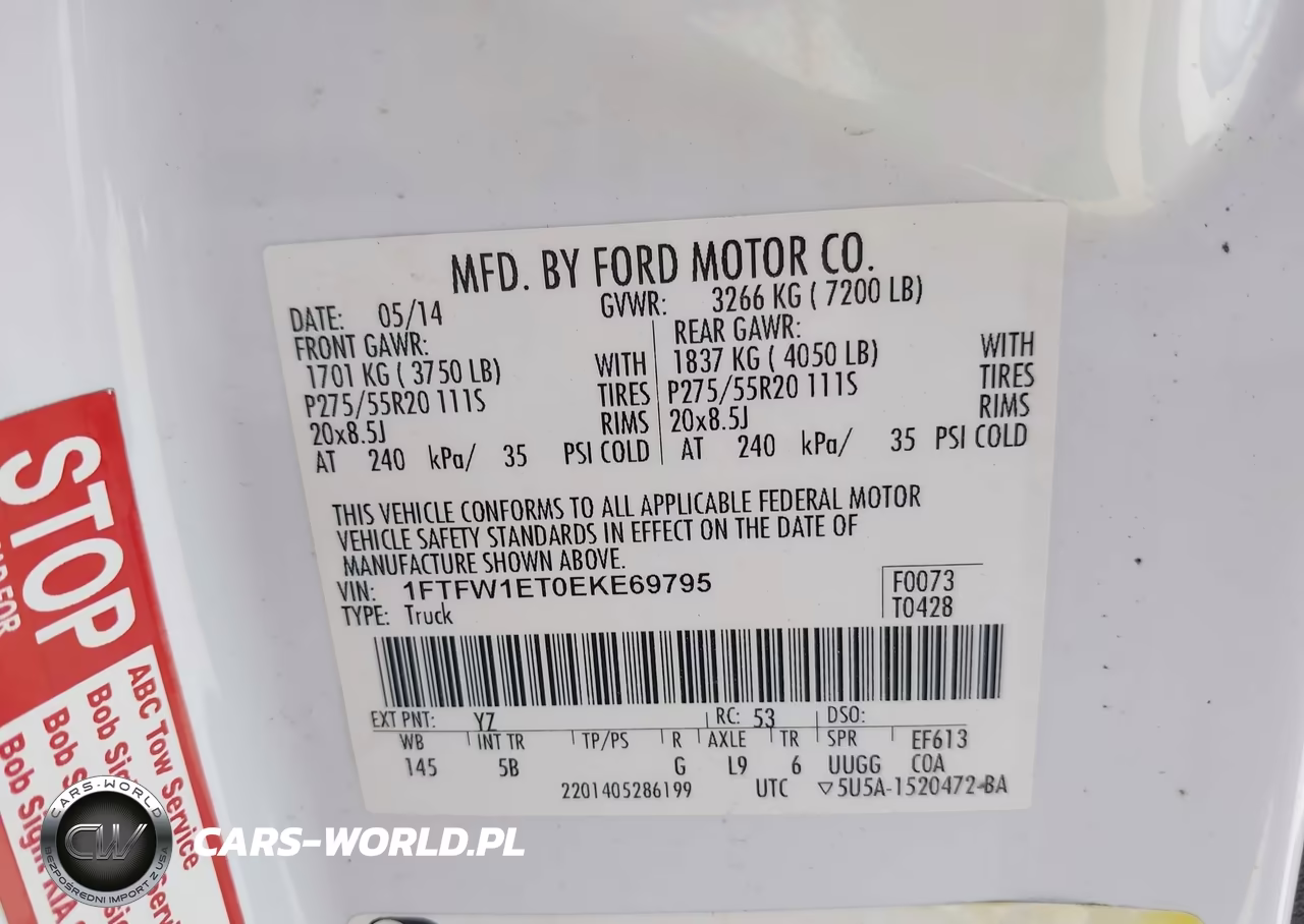2014 Ford F-150 Fx4 VIN:1FTFW1ET0EKE69795 - 9