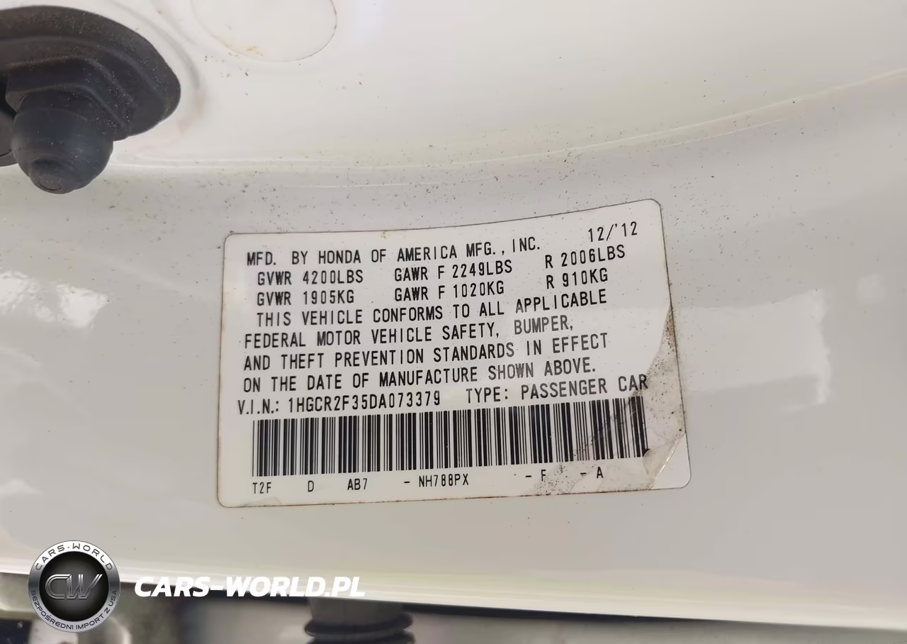 2013 Honda Accord Lx VIN:1HGCR2F35DA073379 - 9