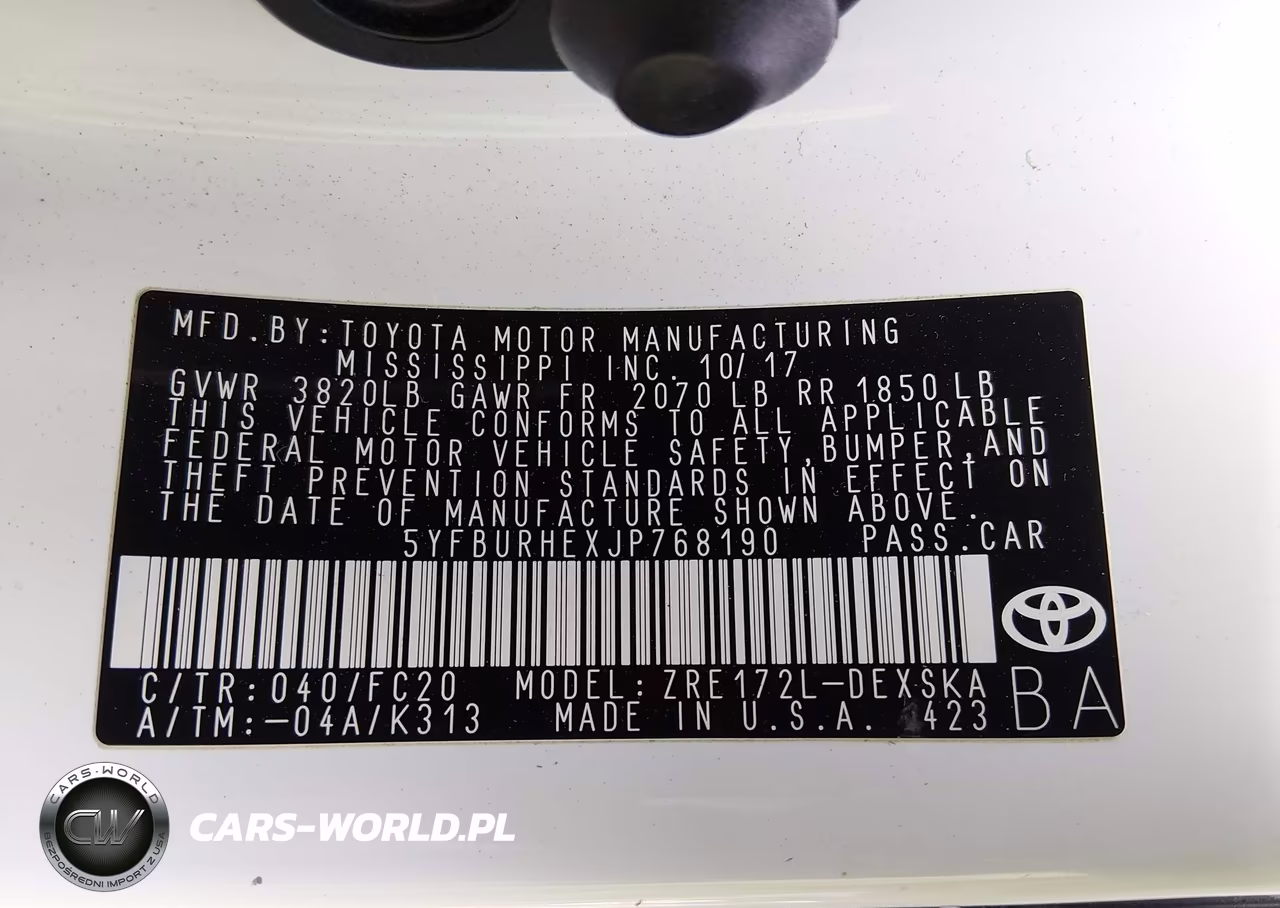 2018 Toyota Corolla Se VIN:5YFBURHEXJP768190 - 9