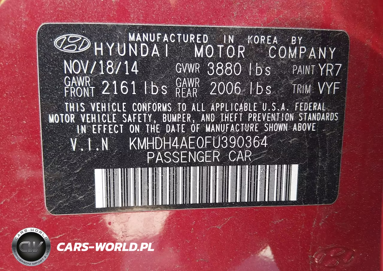 2015 Hyundai Elantra Se VIN:KMHDH4AE0FU390364 - 9