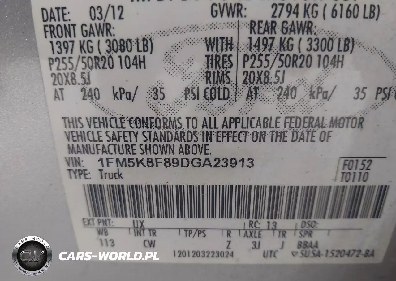2013 Ford Explorer Limited VIN:1FM5K8F89DGA23913 - 9