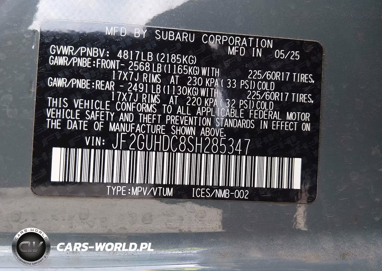 2025 Subaru Crosstrek Premium VIN:JF2GUHDC8SH285347 - 9