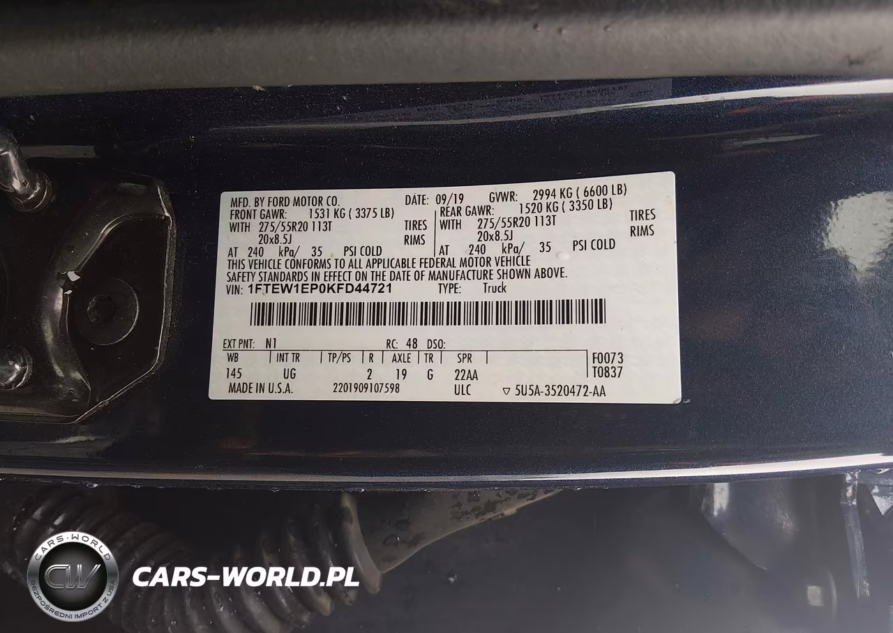 2019 Ford F-150 Xlt VIN:1FTEW1EP0KFD44721 - 9