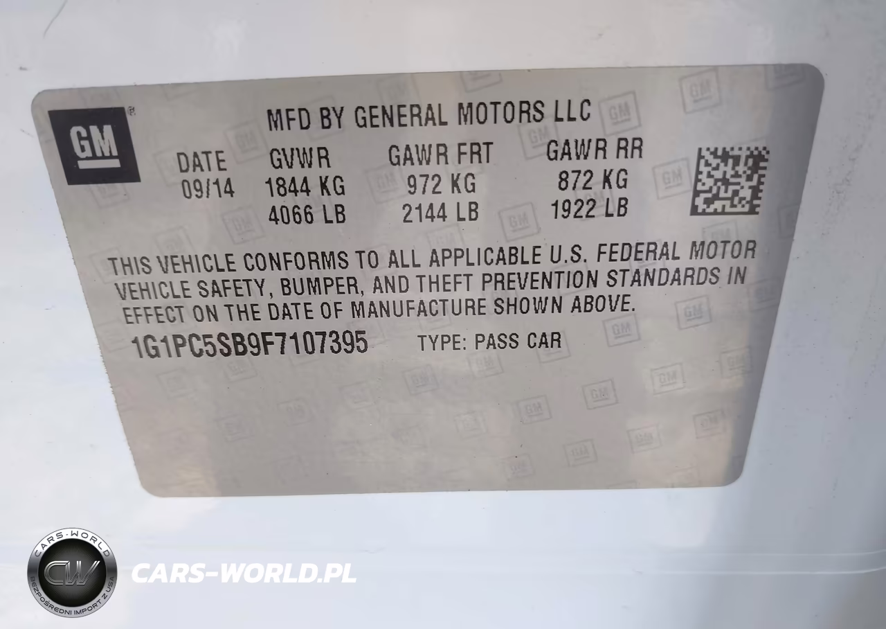 2015 Chevrolet Cruze 1Lt Auto VIN:1G1PC5SB9F7107395 - 9