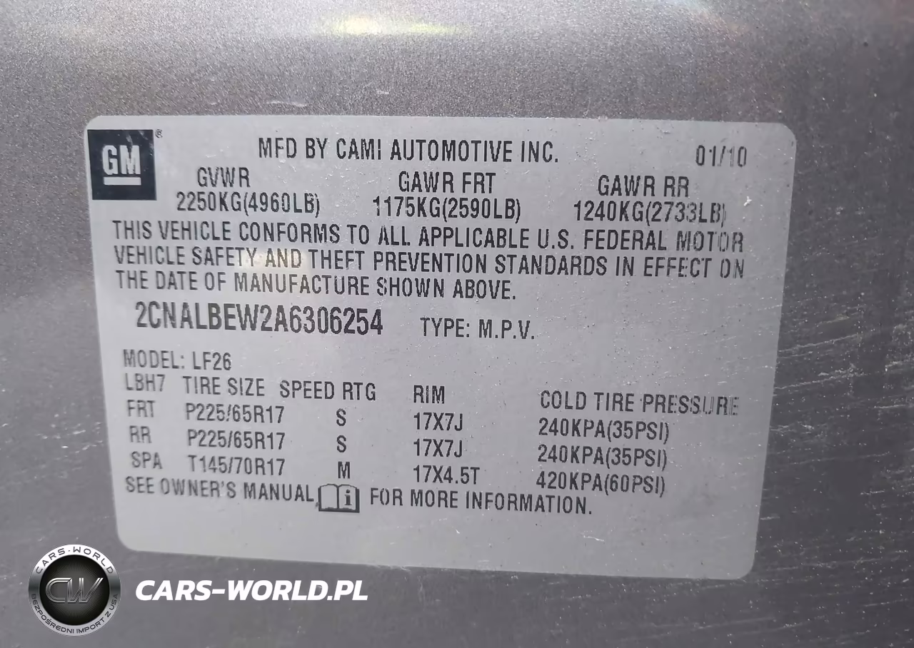 2010 Chevrolet Equinox Ls VIN:2CNALBEW2A6306254 - 9