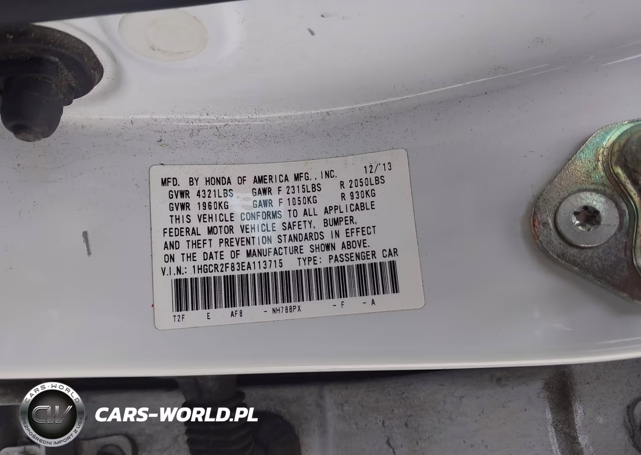 2014 Honda Accord Ex-L VIN:1HGCR2F83EA113715 - 9