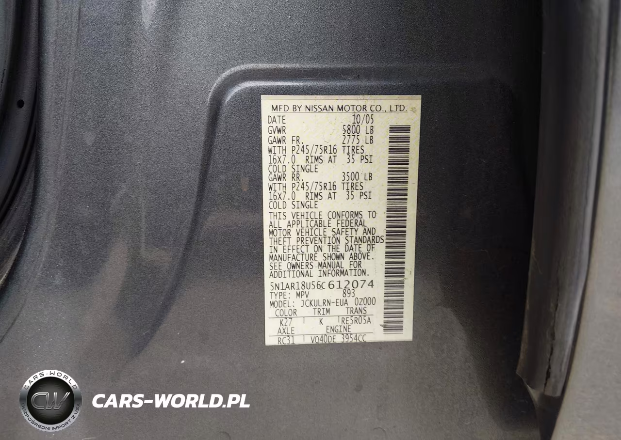 2006 Nissan Pathfinder S VIN:5N1AR18U56C612074 - 9