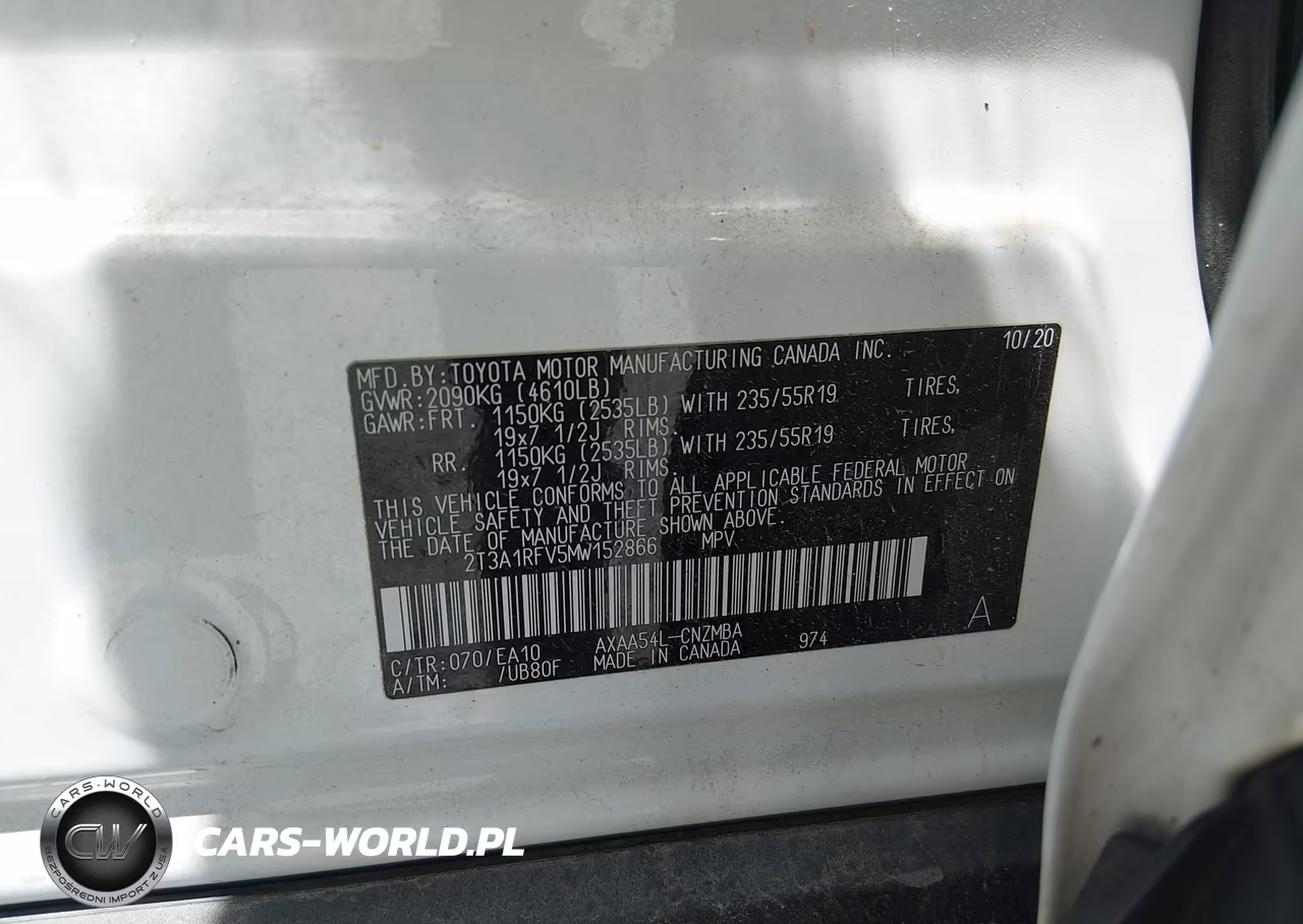 2021 Toyota Rav4 Xle Premium VIN:2T3A1RFV5MW152866 - 9