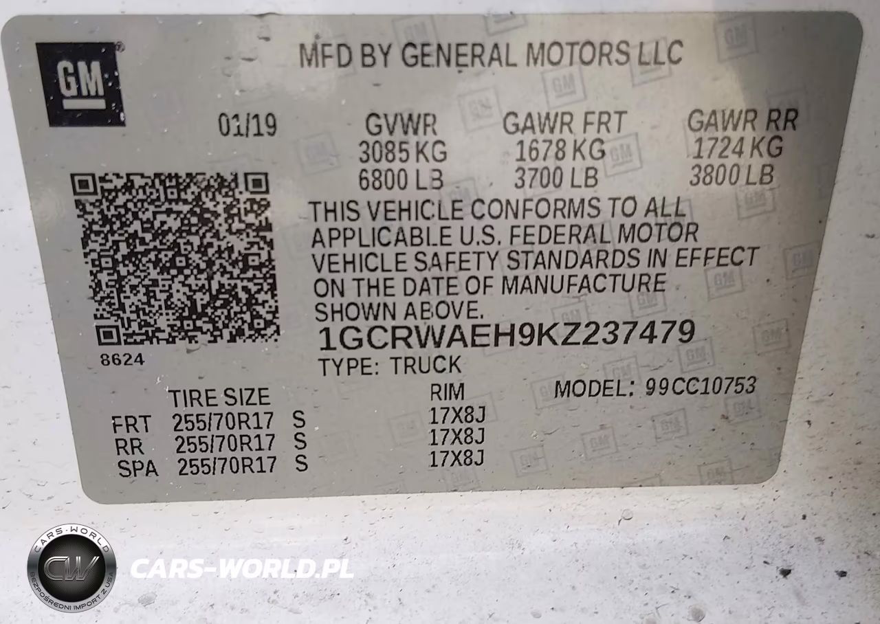 2019 Chevrolet Silverado 1500 Work Truck VIN:1GCRWAEH9KZ237479 - 9