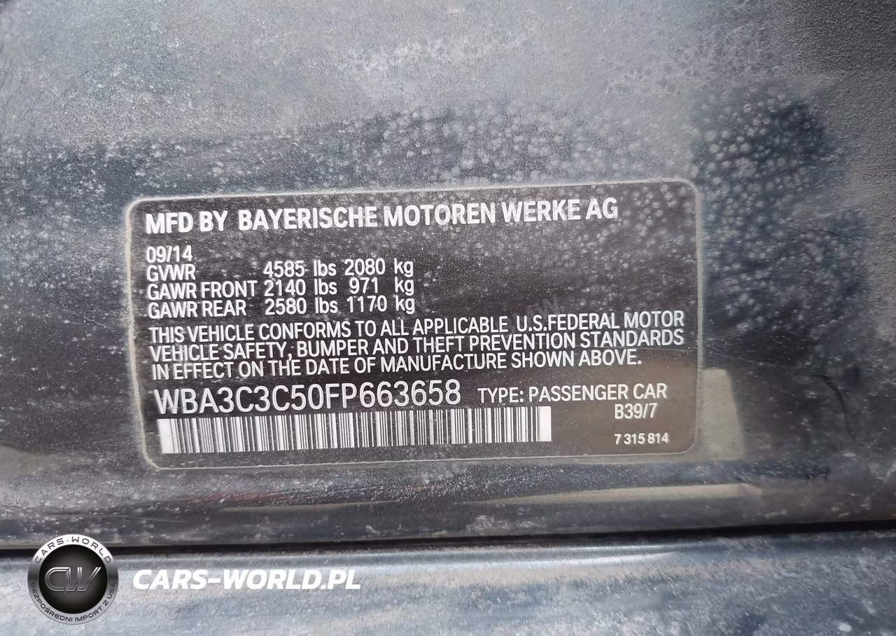 2015 BMW 320I xDrive VIN:WBA3C3C50FP663658 - 9