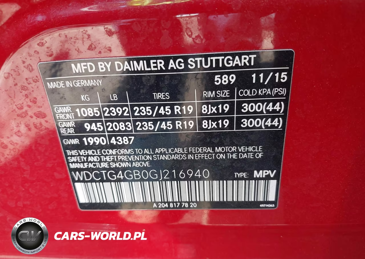 2016 Mercedes-Benz Gla 250 4Matic VIN:WDCTG4GB0GJ216940 - 9