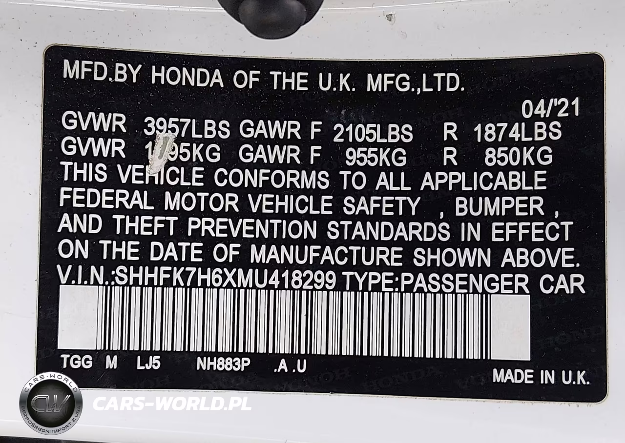 2021 Honda Civic Ex VIN:SHHFK7H6XMU418299 - 9