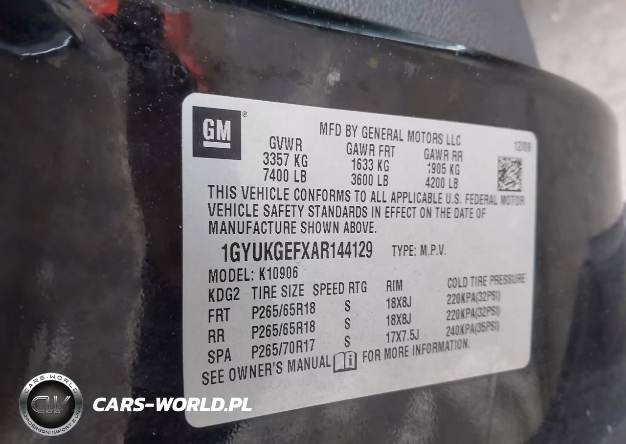 2010 Cadillac Escalade Esv Standard VIN:1GYUKGEFXAR144129 - 9