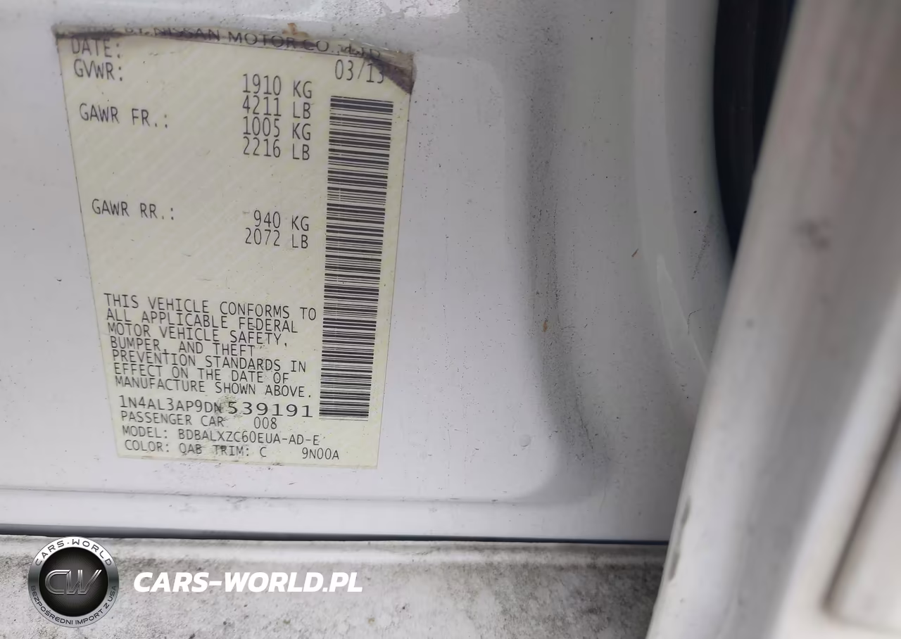 2013 Nissan Altima 2.5 Sl VIN:1N4AL3AP9DN539191 - 9
