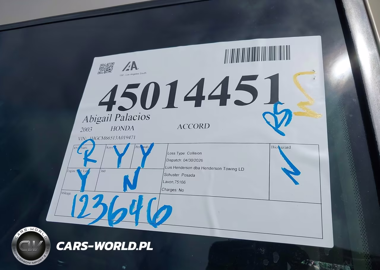 2003 Honda Accord 3.0 Ex VIN:1HGCM66513A019471 - 13