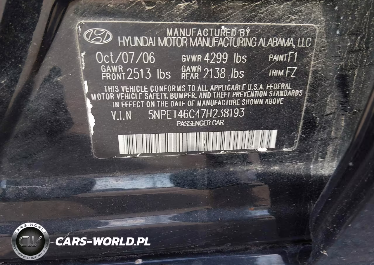 2007 Hyundai Sonata Gls VIN:5NPET46C47H238193 - 9