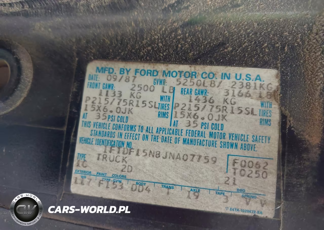 1988 Ford F150 VIN:1FTDF15N8JNA07759 - 9