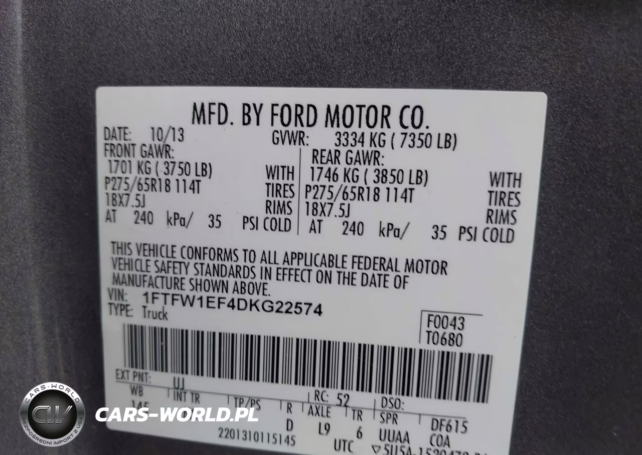 2013 Ford F-150 Xlt VIN:1FTFW1EF4DKG22574 - 9