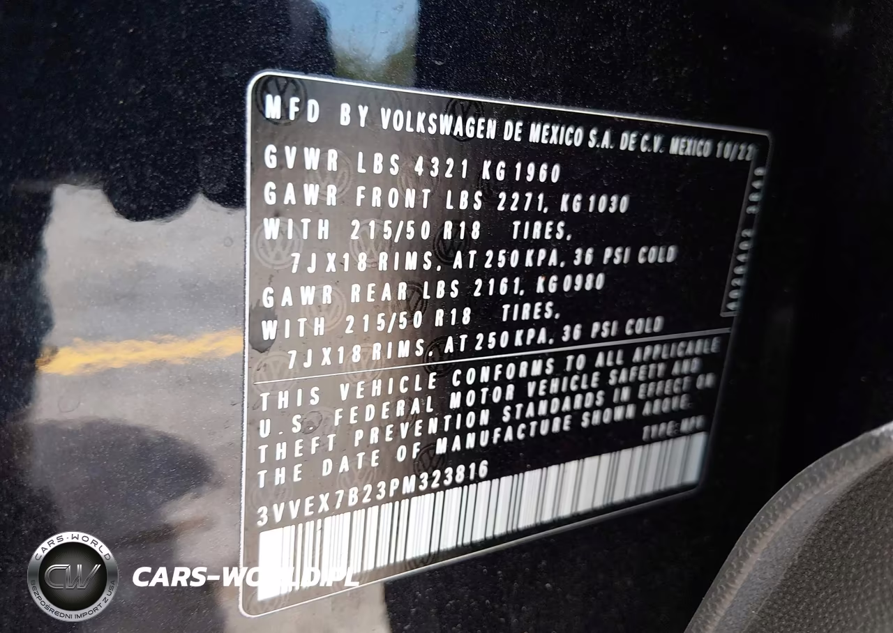 2023 Volkswagen Taos 1.5T Se VIN:3VVEX7B23PM323816 - 9