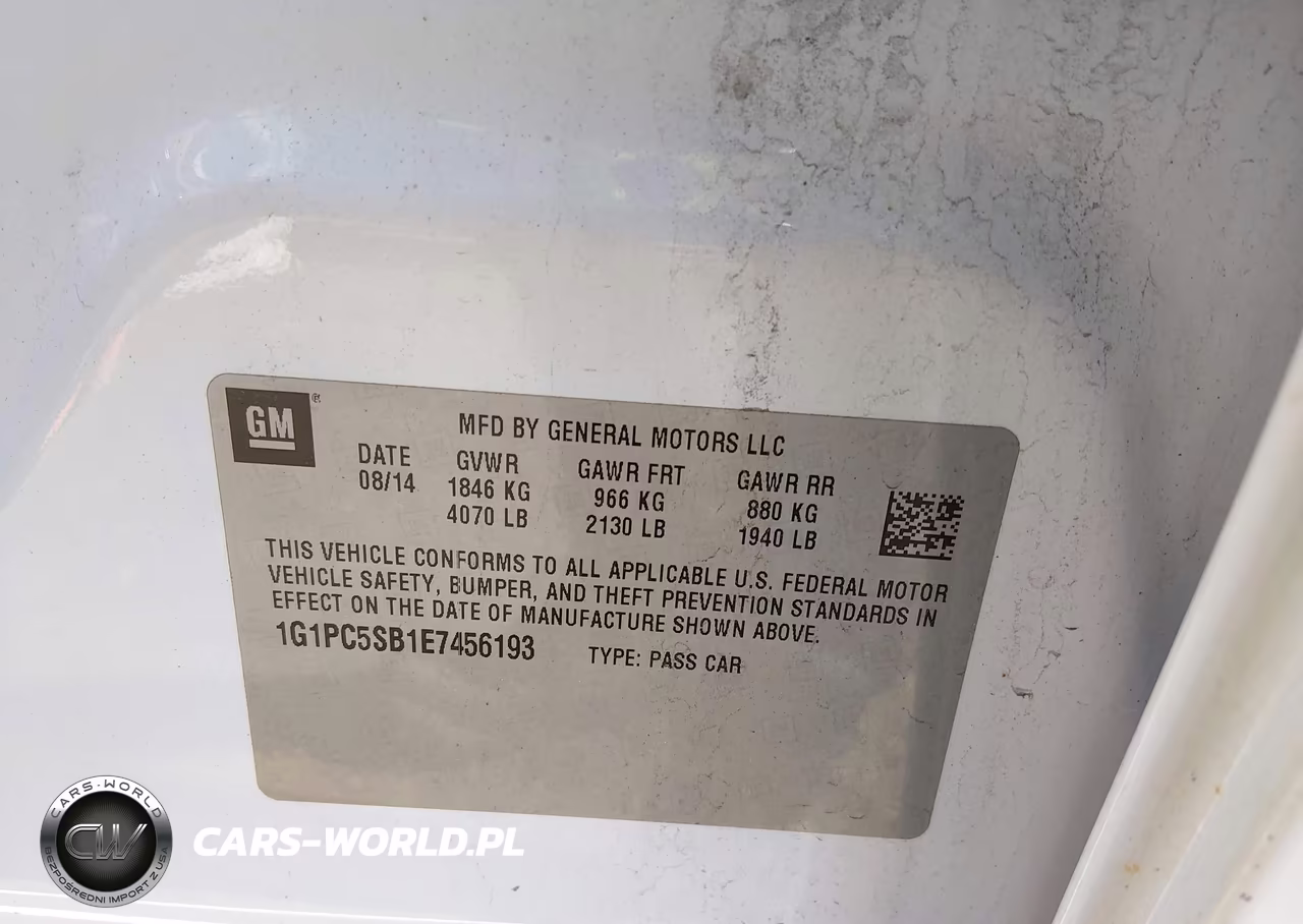 2014 Chevrolet Cruze 1Lt Auto VIN:1G1PC5SB1E7456193 - 9