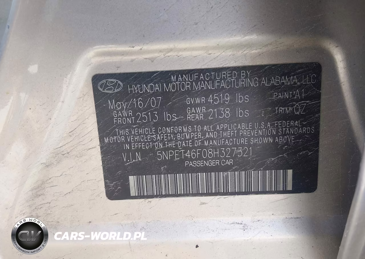 2008 Hyundai Sonata Gls V6 VIN:5NPET46F08H327321 - 9