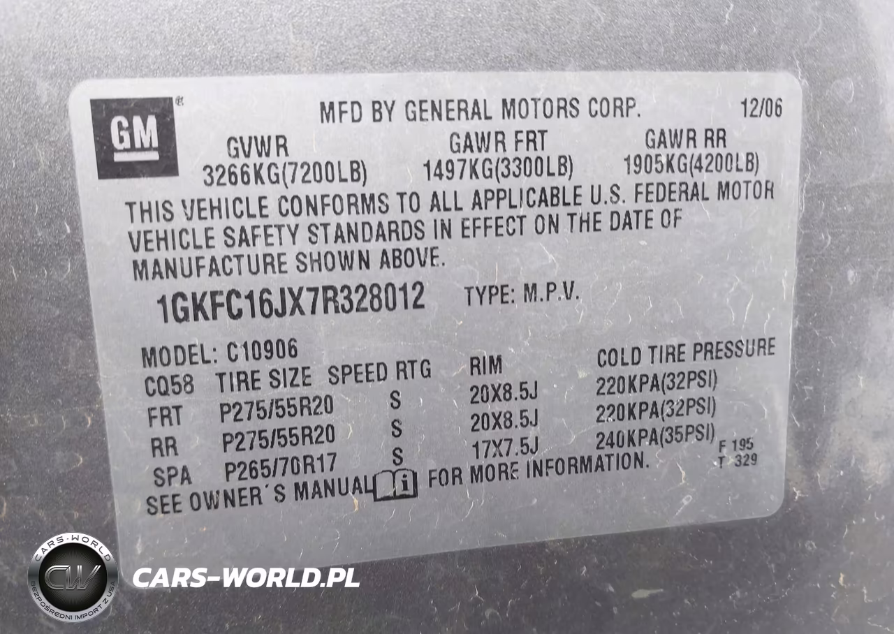 2007 GMC Yukon Xl 1500 Slt VIN:1GKFC16JX7R328012 - 9