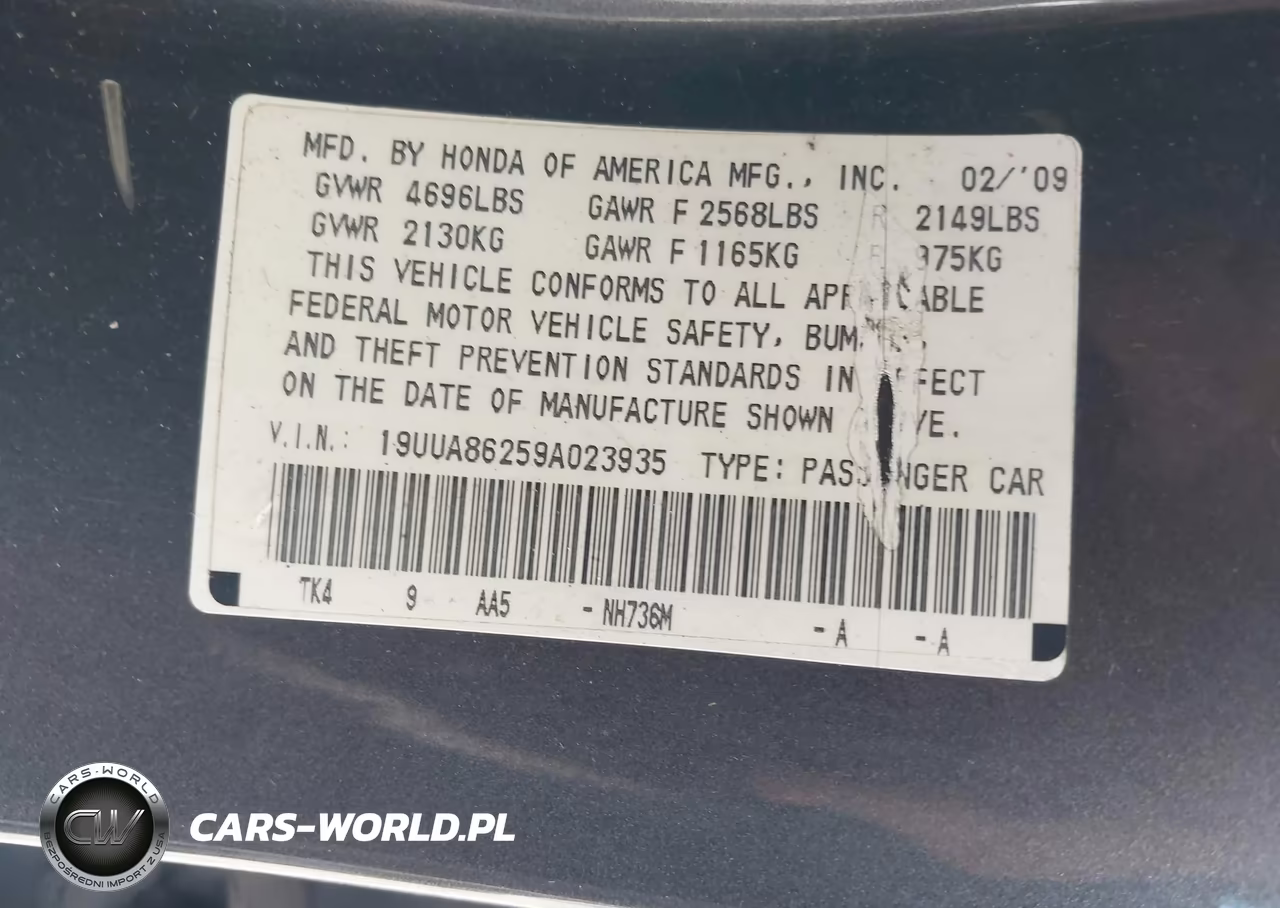 2009 Acura Tl 3.5 VIN:19UUA86259A023935 - 9