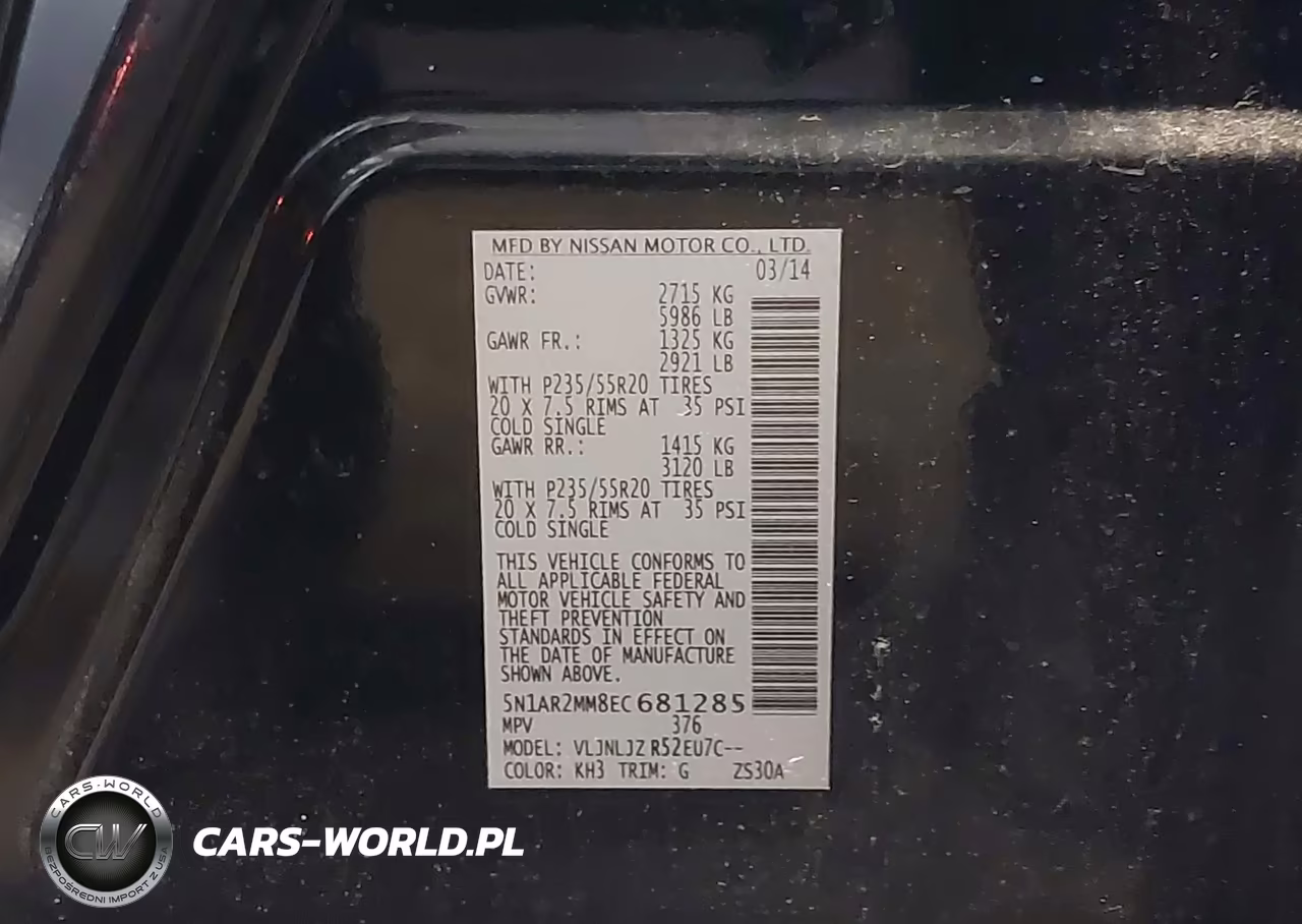 2014 Nissan Pathfinder Platinum VIN:5N1AR2MM8EC681285 - 9