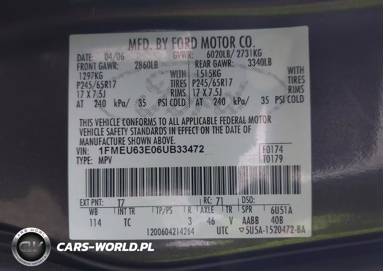 2006 Ford Explorer Xlt VIN:1FMEU63E06UB33472 - 9