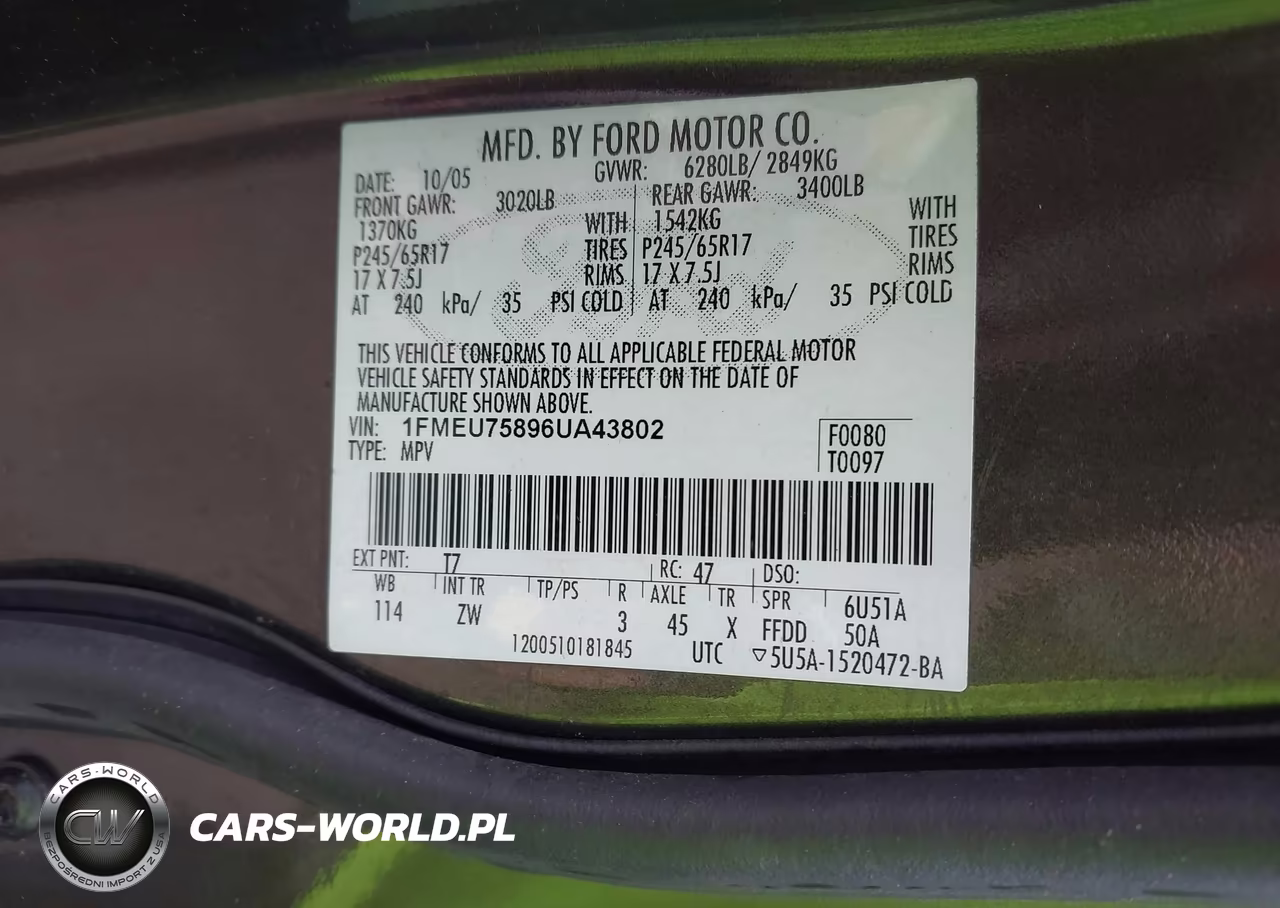 2006 Ford Explorer Limited VIN:1FMEU75896UA43802 - 9