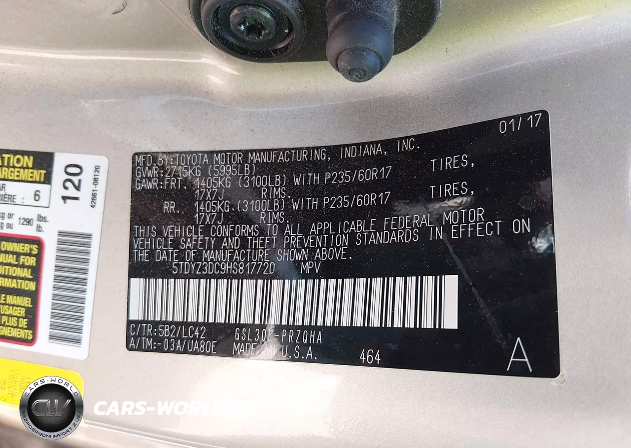 2017 Toyota Sienna Xle 8 Passenger VIN:5TDYZ3DC9HS817720 - 9