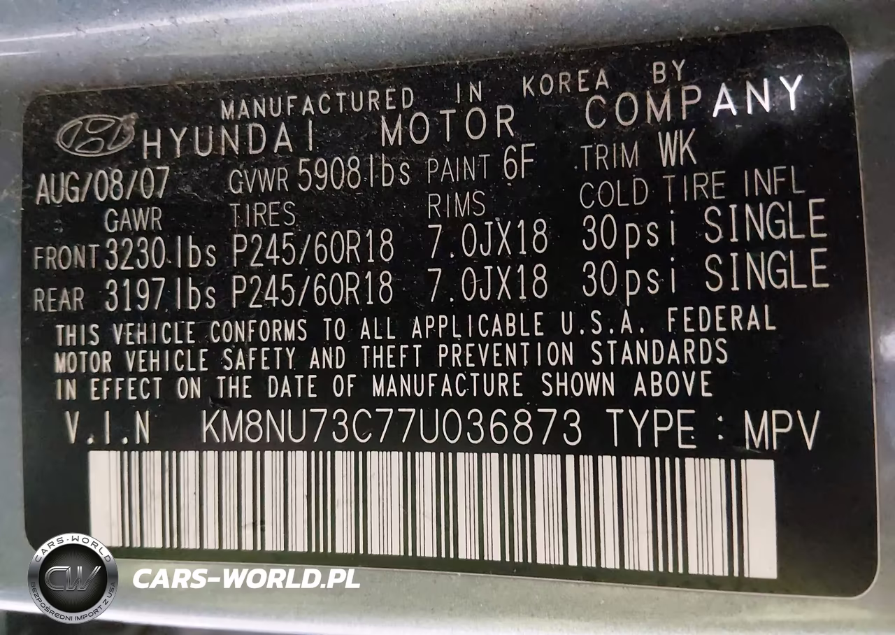 2007 Hyundai Veracruz Gls-Limited-Se VIN:KM8NU73C77U036873 - 9