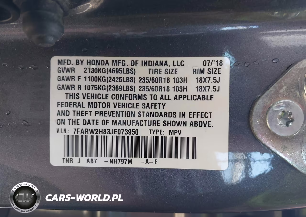 2018 Honda Cr-V Ex-L-Ex-L Navi VIN:7FARW2H83JE073950 - 9