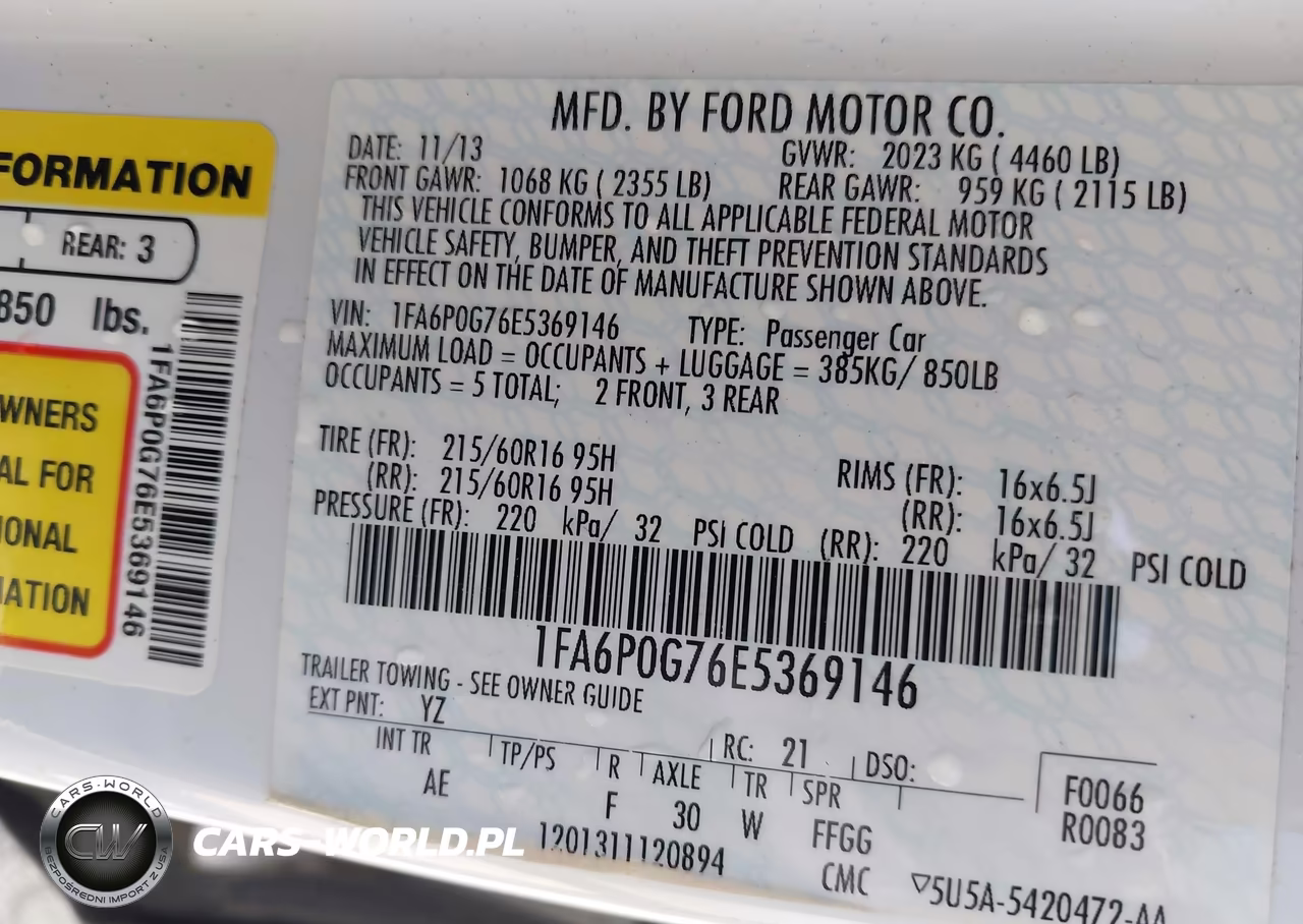 2014 Ford Fusion S VIN:1FA6P0G76E5369146 - 9