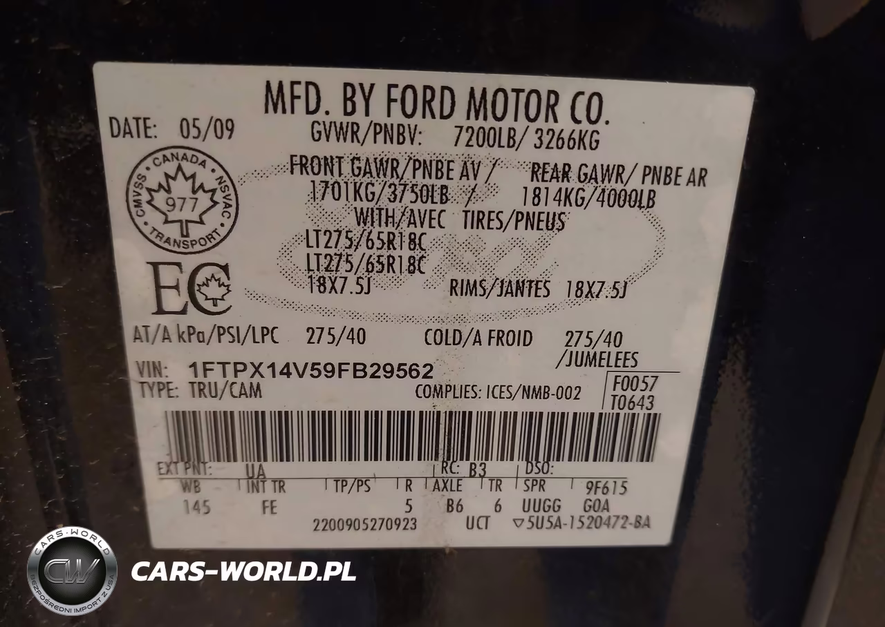 2009 Ford F-150 Fx4-Lariat-Xl-Xlt VIN:1FTPX14V59FB29562 - 9