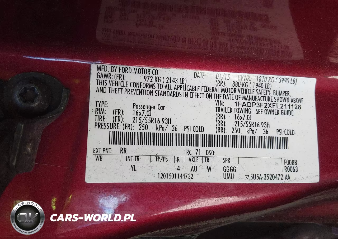 2015 Ford Focus Se VIN:1FADP3F2XFL211128 - 9