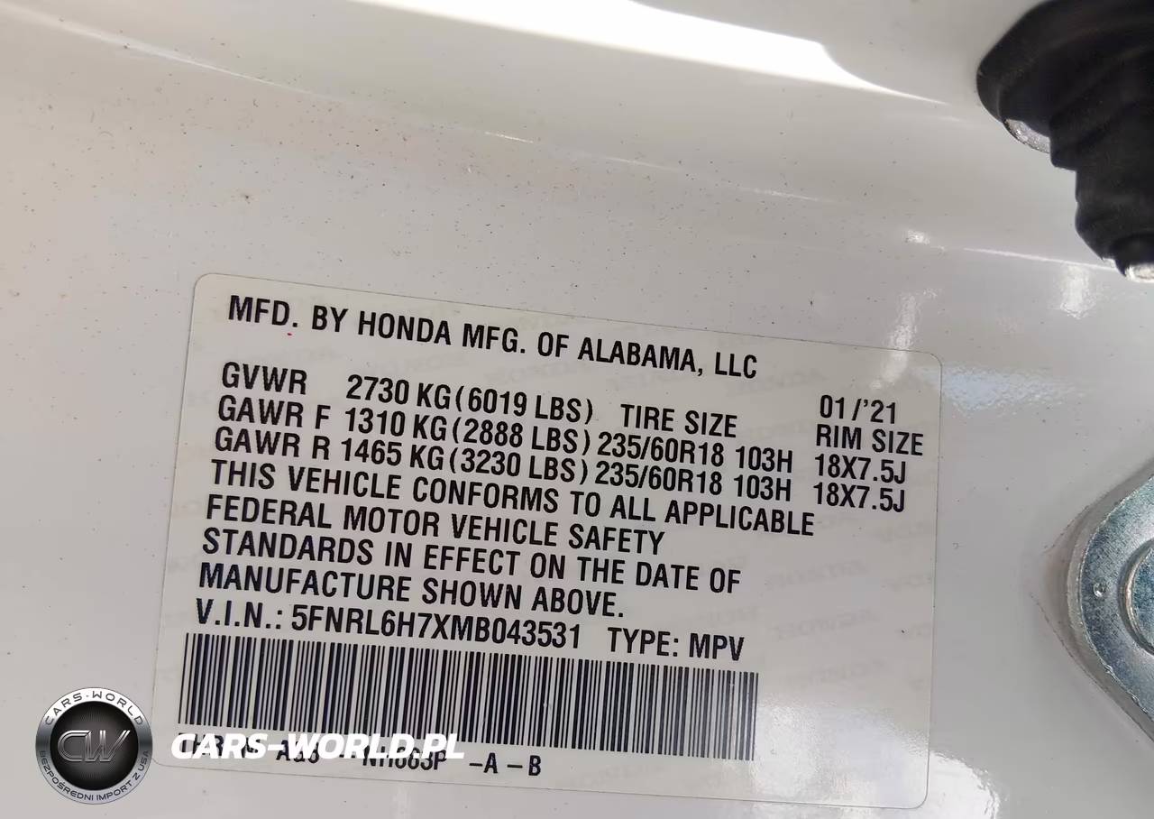 2021 Honda Odyssey Ex-L VIN:5FNRL6H7XMB043531 - 9