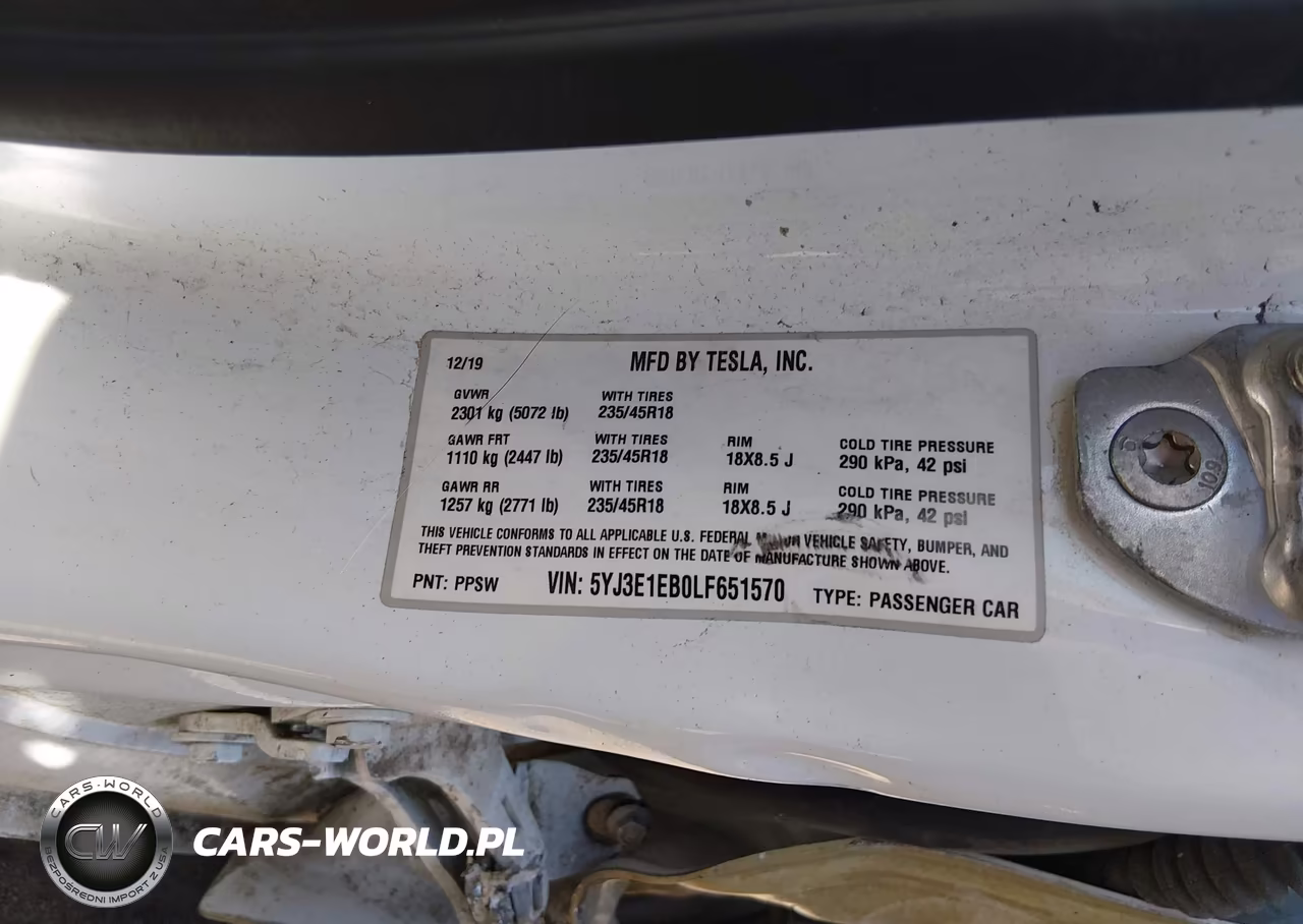 2020 Tesla Model 3 Long Range Dual Motor All-Wheel Drive VIN:5YJ3E1EB0LF651570 - 9