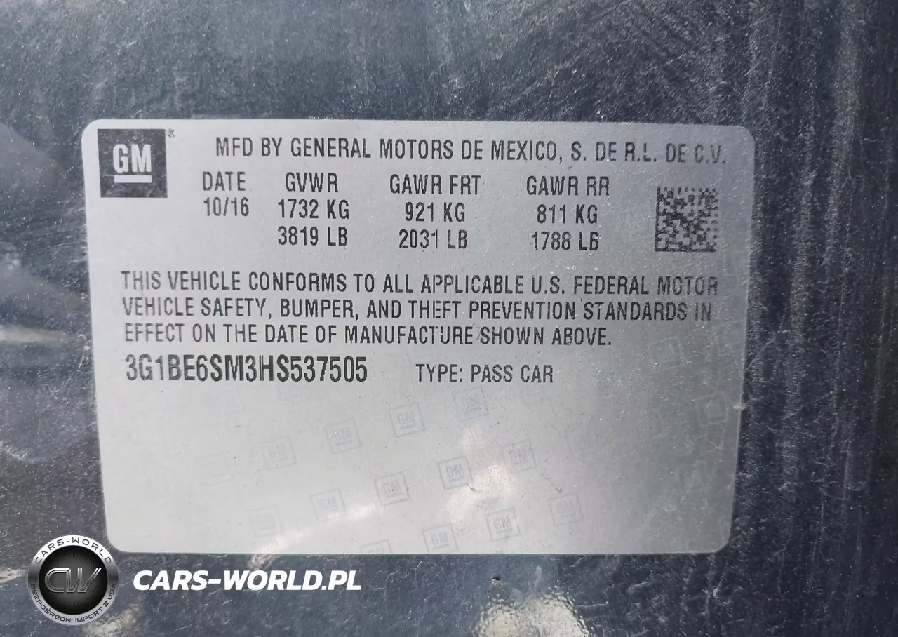 2017 Chevrolet Cruze Lt Auto VIN:3G1BE6SM3HS537505 - 9