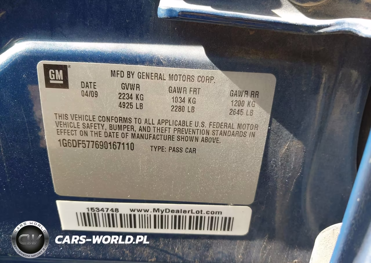 2009 Cadillac Cts Standard VIN:1G6DF577690167110 - 9